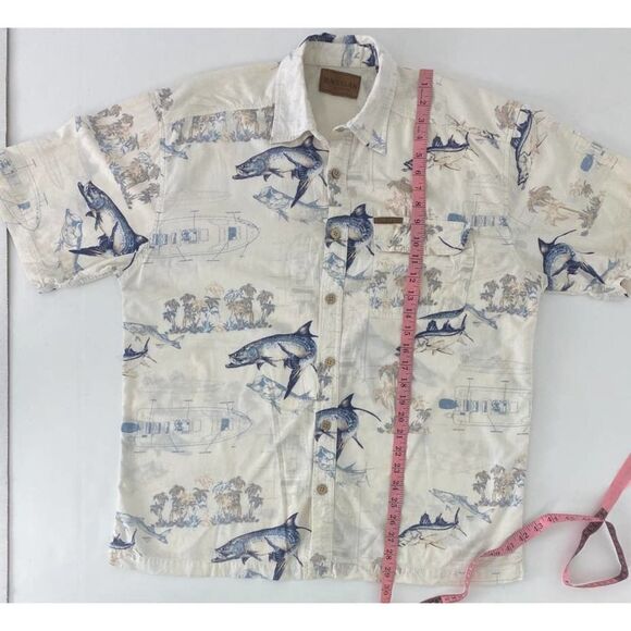 Magellan Sportswear Vented Fishing Fish Pattern Shirt Boating Spring- Size Large - Picture 6 of 6
